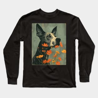 Great Dane Flowers Photo Art Design For Dog Onwer Long Sleeve T-Shirt